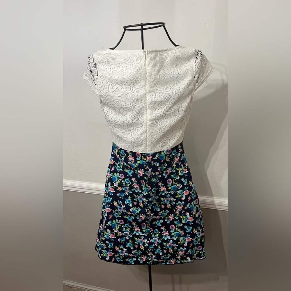 Delia’s Dress Babydoll Skater Vintage Lace‎ Floral size L USA Made Y2K 2000s - Picture 7 of 9